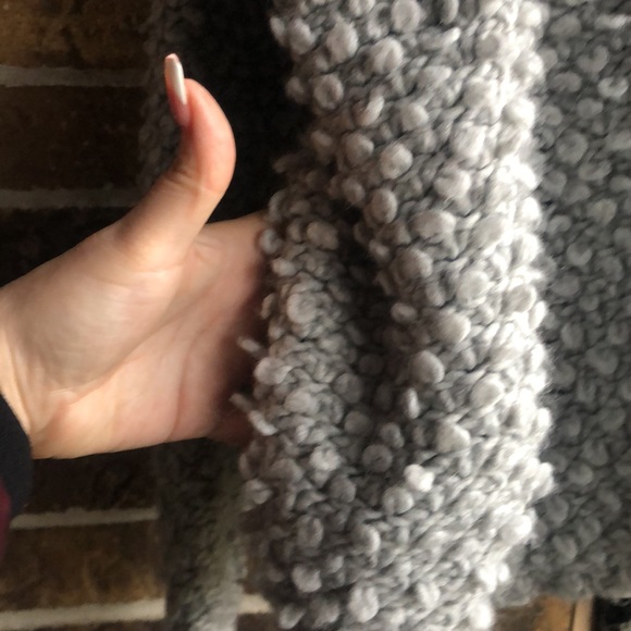 LOFT  Loop Stitch Cardigan Wool Gray - Picture 7 of 11